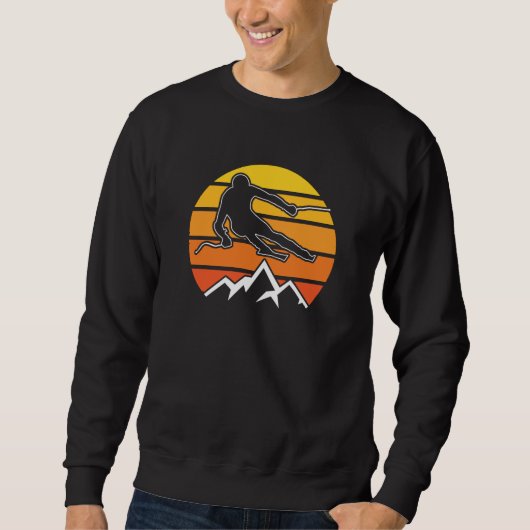 Retro Skiing Sweatshirt (Vorderseite)