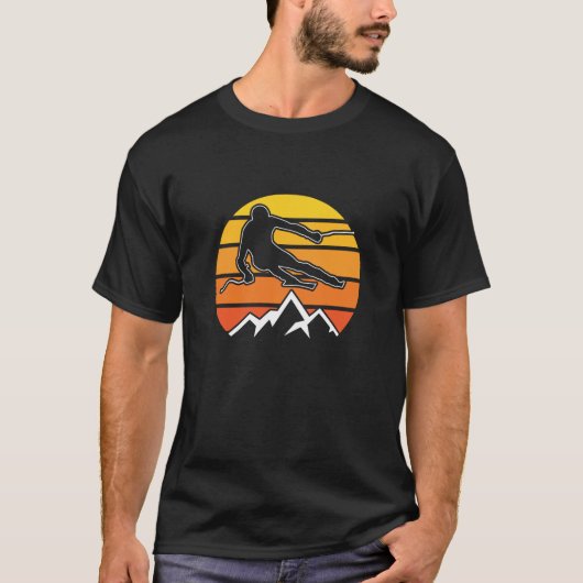 Retro Skiing T-Shirt (Vorderseite)