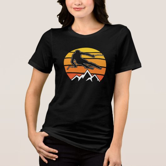Retro Skiing Tri-Blend Shirt (Vorderseite)