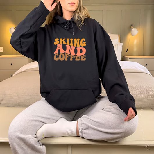 Retro Skiing und Kaffee Sweatshirt