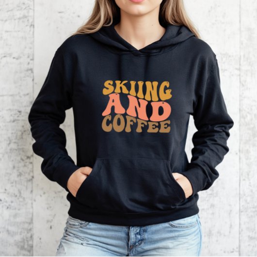 Retro Skiing und Kaffee Sweatshirt