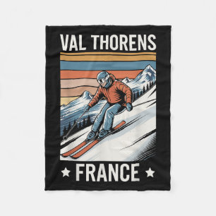 Retro Skiing Val Thorens Frankreich, französisches Fleecedecke