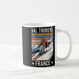 Retro Skiing Val Thorens Frankreich, französisches Kaffeetasse