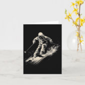 Retro Skiing Vector Karte (Gelbe Blume)