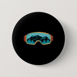 Retro Skiing Vintag 80er 90er Snowboarden Skifahre Button