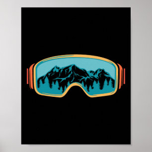 Retro Skiing Vintag 80er 90er Snowboarden Skifahre Poster