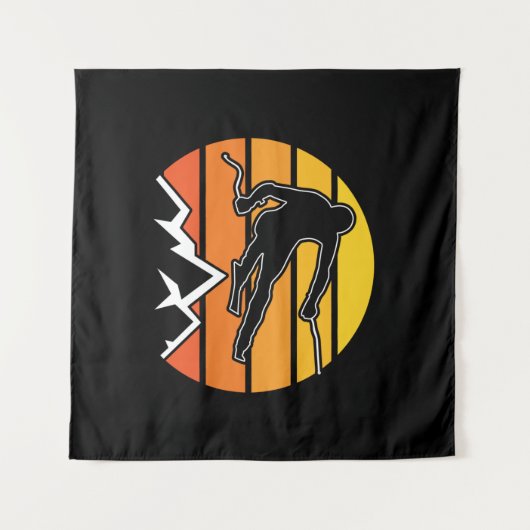 Retro Skiing Wandteppich (Vorderseite (Horizontal))