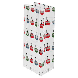 Retro Skilift Illustration Skier Geschenktüte Für Weinflaschen