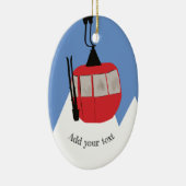 Retro Skilift Skipiste Schneeberg - Illustration Keramik Ornament (Rechts)