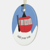 Retro Skilift Skipiste Schneeberg - Illustration Keramik Ornament (Links)