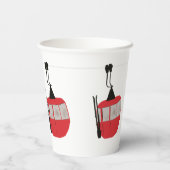 Retro Skilift Skipiste Schneeberg - Illustration Pappbecher (Rückseite)