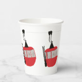 Retro Skilift Skipiste Schneeberg - Illustration Pappbecher (Links)