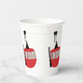 Retro Skilift Skipiste Schneeberg - Illustration Pappbecher (Rechts)