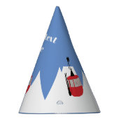 Retro Skilift Skipiste Schneeberg - Illustration Partyhütchen (Rechts)