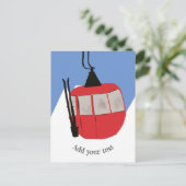 Retro Skilift Skipiste Schneeberg - Illustration Postkarte (Stehend Vorderseite)