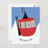 Retro Skilift Skipiste Schneeberg - Illustration Postkarte (Vorne/Hinten)