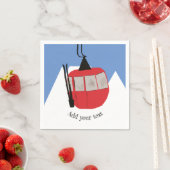 Retro Skilift Skipiste Schneeberg - Illustration Serviette (Beispiel)