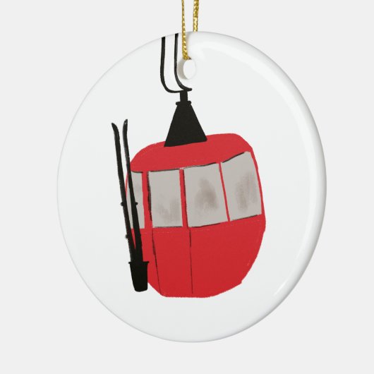 Retro Skilift - Snowboarden Keramik Ornament (Links)