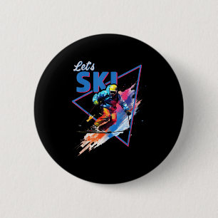 Retro-Skipulver Vintage Skischuhfarben verschleier Button