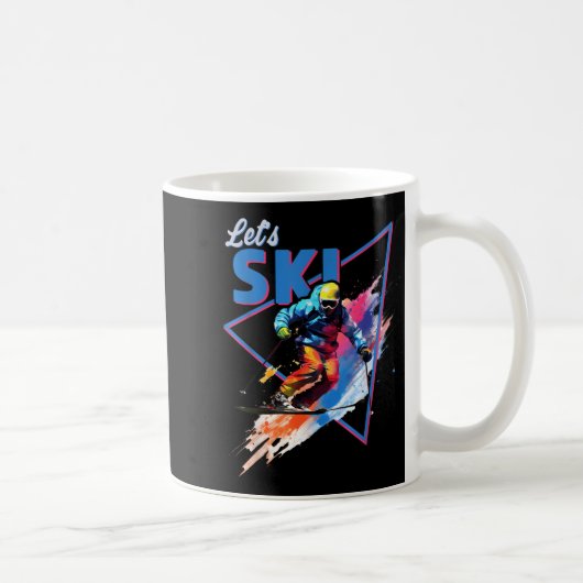 Retro-Skipulver Vintage Skischuhfarben verschleier Kaffeetasse (Rechts)