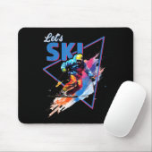 Retro-Skipulver Vintage Skischuhfarben verschleier Mousepad (Mit Mouse)