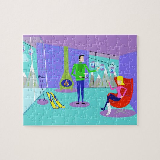 Retro Skiurlaub Jigsaw Puzzle (Horizontal)