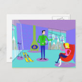 Retro Skiurlaub Postkarte (Vorne/Hinten)