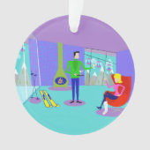 Retro Skiurlaub Weihnachtsschmuck Ornament (Vorderseite)