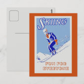 Retro-Skivergnügen für alle Postkarte (Vorne/Hinten)