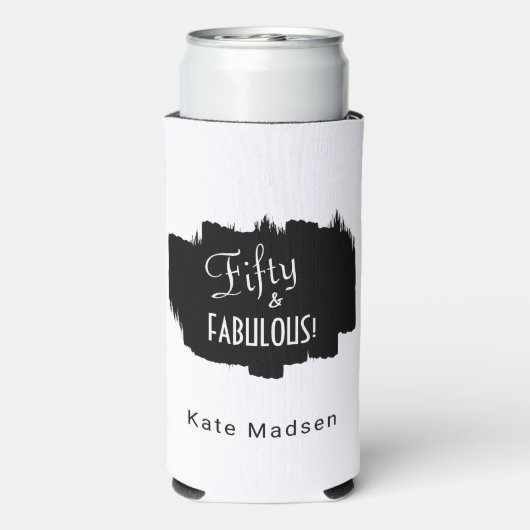 Retro-Skript 50 & FABULOUS Schwarz & Weiß Selters Dosenkühler (Seltzer Rückseite)