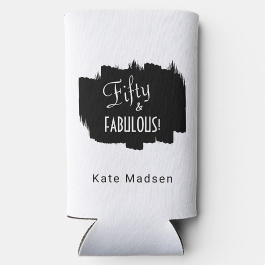 Retro-Skript 50 & FABULOUS Schwarz & Weiß Selters Dosenkühler (Rückseite)