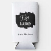 Retro-Skript 50 & FABULOUS Schwarz & Weiß Selters Dosenkühler (Vorderseite)