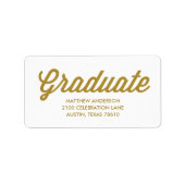 Retro-Skript | Abschluss-Adresskennzeichnung Adressaufkleber (Vorne)