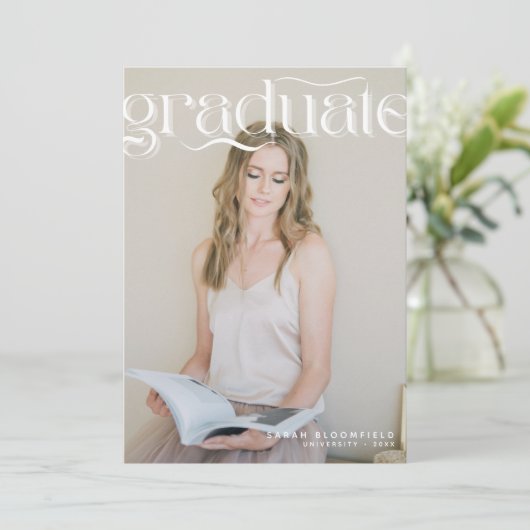 Retro-Skript | Ankündigung von zwei Fotos Abschlus (Stehend Vorderseite)