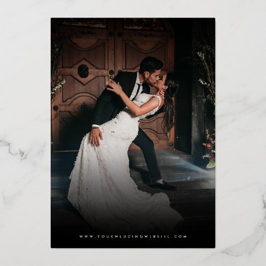 Retro-Skript Dies Got nur echte lustige, kühne Hoc Folieneinladung (Rückseite)