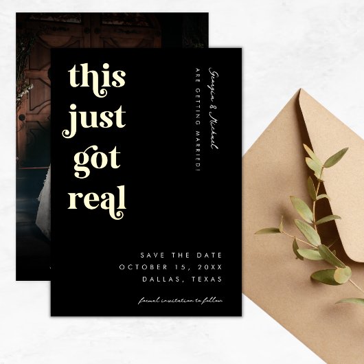 Retro-Skript Dies Got nur echte lustige, kühne Hoc Folieneinladung