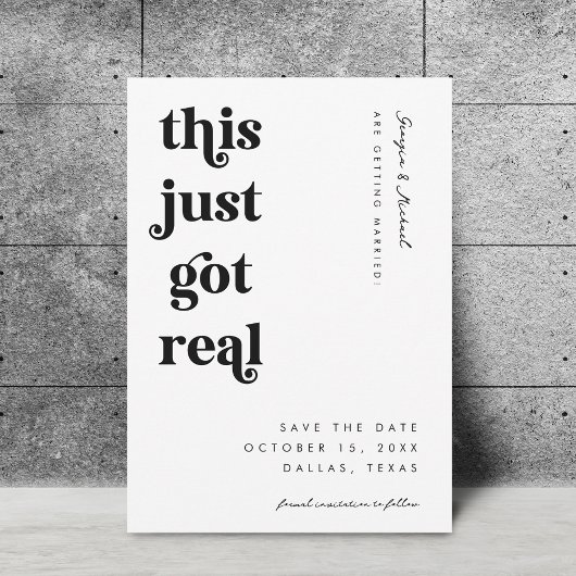 Retro-Skript Dies Got nur echte lustige, kühne Hoc Save The Date