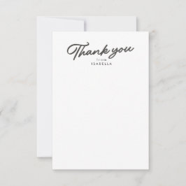 Retro-Skript, einfacher grauer Abschluss Dankeskarte