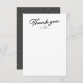 Retro-Skript, einfacher grauer Abschluss Dankeskarte (Vorne/Hinten)