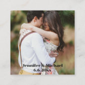 Retro-Skript Gold uAwg qr Code Hochzeit-Foto Begleitkarte (Rückseite)