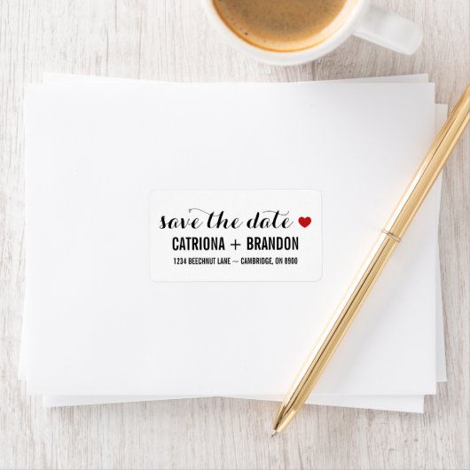 Retro-Skript-Hübsch-Save the Date-Adressetikett Adressaufkleber (Insitu)