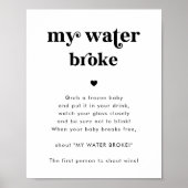 Retro Skript mein Wasser Broke Baby Duschengel-Spi Poster (Vorne)