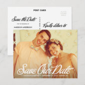 Retro-Skript | Save the Date Postkarte (Vorne/Hinten)