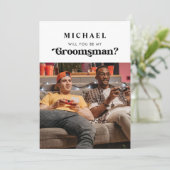 Retro-Skript wird Sie mein Trauzeuge Vorschlag Ankündigung (Stehend Vorderseite)