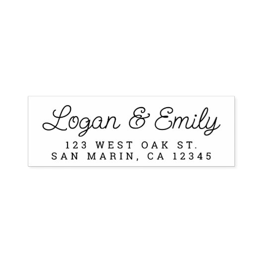 Retro-Skriptname + klassische Rücksendeadresse Permastempel (Design)