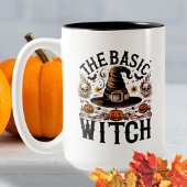 Retro Skull Black Bats Spider Halloween Hexenhut Zweifarbige Tasse