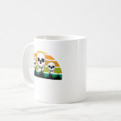 Retro Skull Black Grass Ophiopogon Gothic Garden Kaffeetasse (Vorderseite Links)