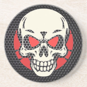 Retro Skull Untersetzer - Metallmeshvibes