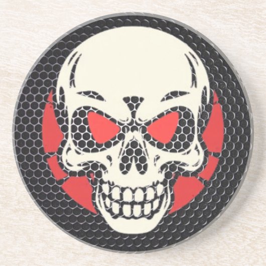 Retro Skull Untersetzer - Metallmeshvibes (Vorne)