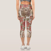 Retro Skulls und Rose Ornament Capri Leggings (Rückseite)